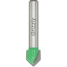 Grizzly Industrial 90 V-Groove Bit, 1/4" Shank, 1/2" Cutter Dia.