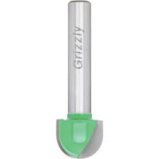 Grizzly Industrial Roundnose Bit, 1/4" Shank, 1/2" Cutter Dia.