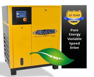 EMAX Industrial Plus 10HP 208/230V 1 Phase Direct Drive Rotary Screw-Variable Speed Tankless Air Compressor (Cabinet Only)