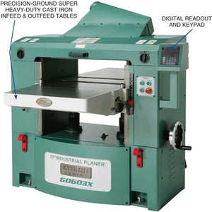 Grizzly Industrial 25" 15 HP 3-Phase Extreme-Series Planer w/ Helical Cutterhead