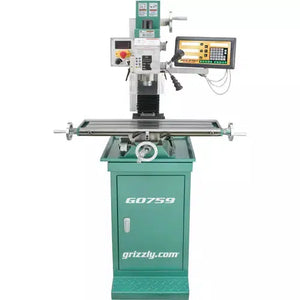 Grizzly Industrial 7" x 27" 1 HP Mill/Drill with Stand and DRO