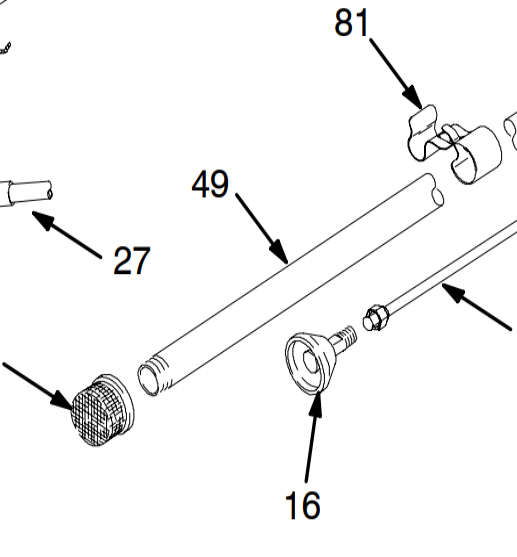 Graco 245249  TUBE Suction 30 gal (assembly)