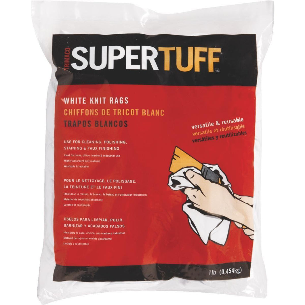 Trimaco Supertuff Recycled White Knit Rags #5 Box - 4lbs net