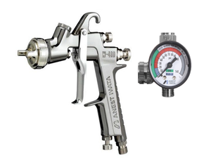 IWATA W400LV-184G Classic Plus Series Compliant Gravity Feed Spray Gun w/ AK-1B2 Air Flow Control Valve