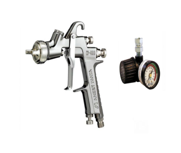 IWATA W400LV-134G Classic Plus Series Compliant Gravity Feed Spray Gun w/ AK-1R Regulator