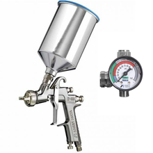 Load image into Gallery viewer, IWATA W400LV-124G Gravity Fed Spray Gun w/ PCG10EM 1000ML Aluminum Cup (item #6034E) &amp; AK-1B2 Air Flow Control Valve