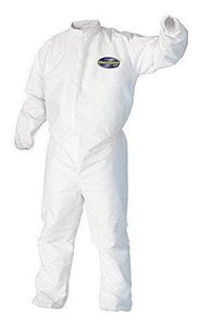 Kimberly Clark Kleenguard A30 Breathable Splash & Particle Protection Apparel Coveralls - Zipper Front w/1" Flap, Elastic Back, Wrists & Ankles - Large - 25 Each Case