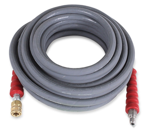 MITM R2 5400 PSI 50' x 3 ⁄8"ID  Gray Non-Marking w/ Bend Restrictors Cold Water Extension Hose - Assembled w/ QC
