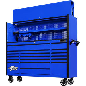 Extreme Tools® DX Series 72" Professional Hutch & 17 Drawer Roller Cabinet Combo