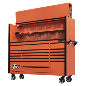 Extreme Tools® DX Series 72" Professional Hutch & 17 Drawer Roller Cabinet Combo