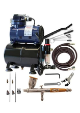 Load image into Gallery viewer, Paasche Airbrush TG-300R Double Action Gravity Feed Airbrush Set &amp; Compressor w/ Tank