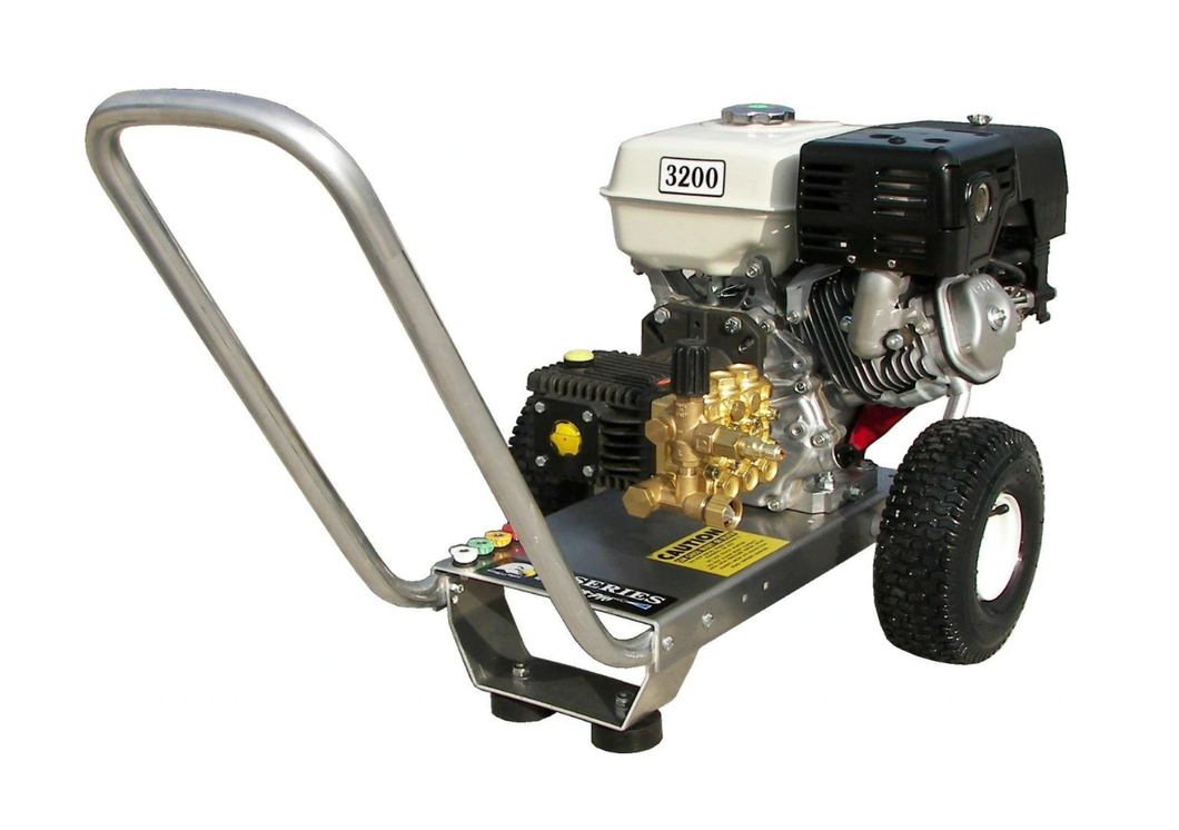 Pressure-Pro Eagle II 3200 PSI @ 3.0 GPM General Pump Direct Drive Gas Honda Engine Cold Water Pressure Washer - Cart