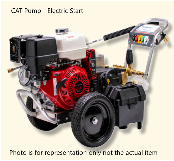 Pressure-Pro Eagle II 4000 PSI @ 4.0 GPM CAT Pump Belt Drive Gas Honda Engine Cold Water Pressure Washer w/ Electric Start - Cart