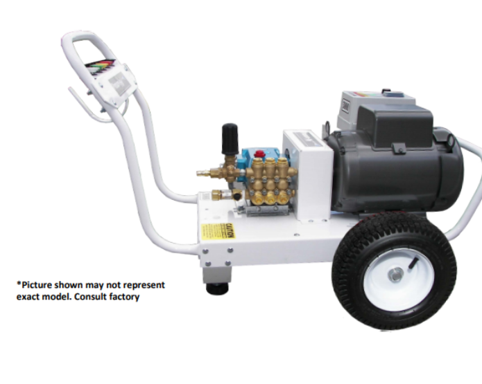 Pressure-Pro PRO-MAX Series 3000 PSI @ 4.0 GPM 230V/1PH/33A 7.5HP AR RKA4G35 Pump Belt Drive L3709T Motor Cold Water Electric Pressure Washer - Cart