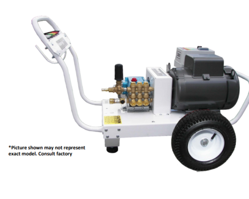 Pressure-Pro PRO-MAX Series 4000 PSI @ 4.0 GPM 230V/3PH/34A 15HP HP4040 Pump Belt Drive EM3713T Motor Cold Water Electric Pressure Washer - Cart