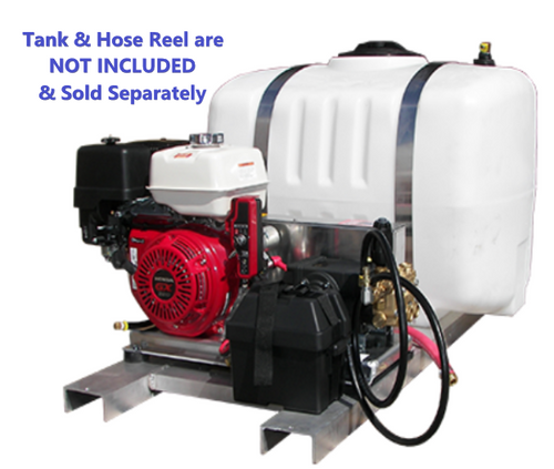 Pressure-Pro Pro-Skid Series 4000 PSI @ 4.0 GPM HP Pump Honda Engine V-Belt Drive Cold Water Gas Pressure Washer - Tank  & Hose Reel Sold Separately