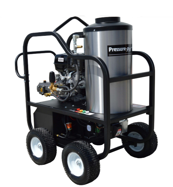Pressure-Pro Hot Shot 4200 PSI @ 4.0 GPM Viper Pump 4 Wheel Portable Direct Drive Gas Honda Engine Hot Water Pressure Washer - 12V Models