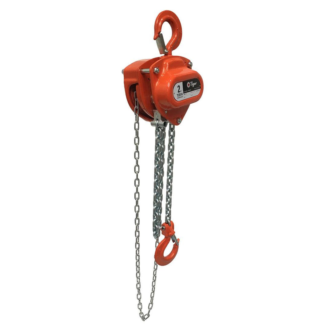 Tiger Lifting TCB-0100-15 1-ton Capacity 15-ft Std. Lift Premium Chain Block TCB with Overload Protection
