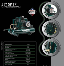 Load image into Gallery viewer, Rolair Systems 90 PSI @ 7.3 CFM Single Stage 115/230 Volt – 60 Hz 1.5HP 9gal. Electric Belt Drive Air Compressor