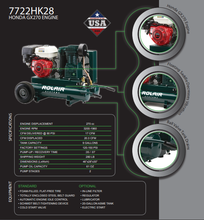 Load image into Gallery viewer, Rolair Systems 90 PSI @ 17.0 CFM 9HP 270cc Honda GX270 Engine 20 gal. Gas-Powered Air Compressor