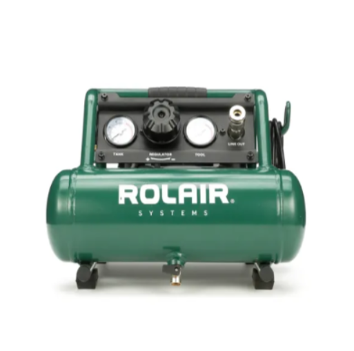 Rolair Systems Hand Carry Air Compressor - 90 PSI @ 1.0 CFM 1 Gal. .5HP Oil-Less