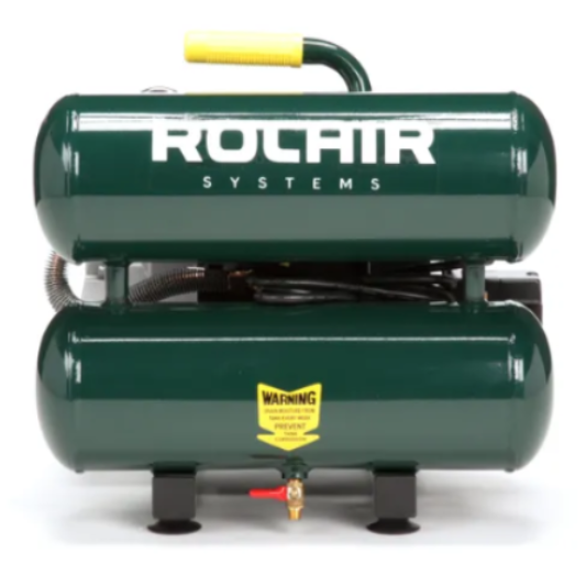 Rolair Systems 90 PSI @ 4.2 CFM Single Stage 115V 2HP 4.2gal. Twin Stack Hand Carry Air Compressor