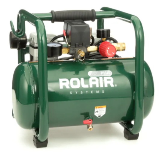 Rolair Systems Oilless Air Compressor - 90 PSI @ 4.1 CFM 2.5 Gal. 1HP Single Stage