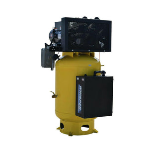 EMAX Premium 7.5HP 208-230V 1-Phase 120 gal. Vertical Stationary Electric Air Compressor w/ Air Silencer & Pressure Lube Pump