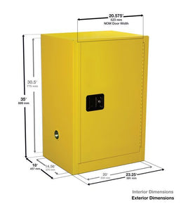 Sure-Grip® EX Compac 12-gal.capacity Flammable Cabinet w/ 1 Shelf & 1 Manual Close Door - Red