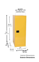 Load image into Gallery viewer, Sure-Grip® EX Deep Slimline 54-gal.capacity Flammable Safety Cabinet w/ 3 Shelves &amp; 1 Self-Close Door - Yellow