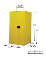 Load image into Gallery viewer, Sure-Grip® EX 60-gal.capacity Flammable Safety Cabinet w/ 2 Manual Close Doors &amp; 2 Shelves - Yellow