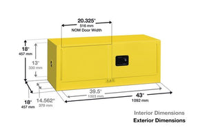 Justrite™ ChemCor® Piggyback Hazardous Mat. Safety Cabinet, 12 Gal., 2 s/c doors, Royal Blue