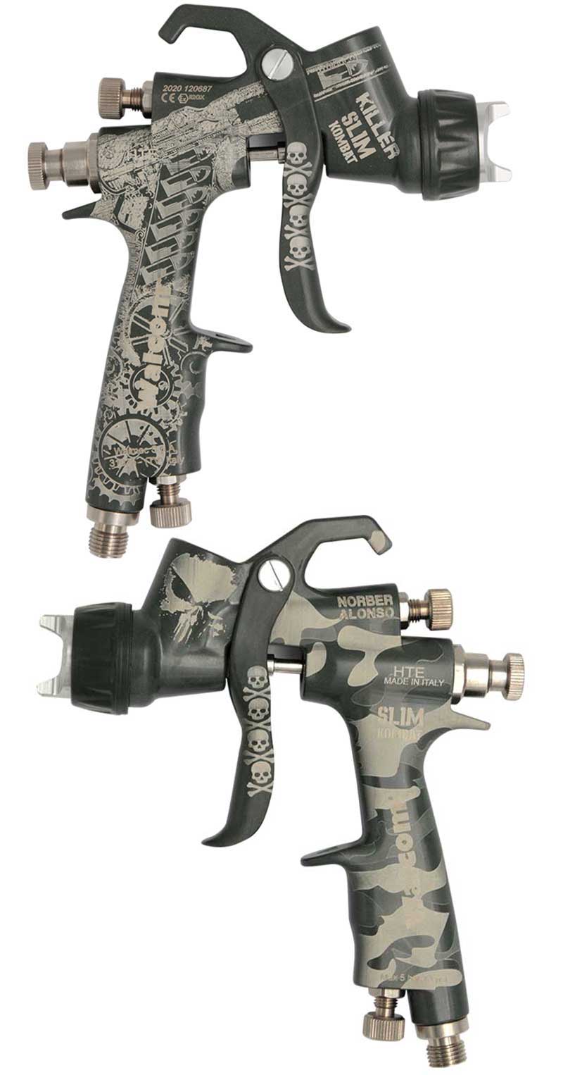 Walcom HTE Kevlar Kombat Special Edition Norber Alonso Spray Gun With 680cc Anti-Uv Cup & Pressurized Analog Gauge