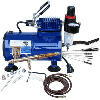 Paasche Airbrush TG-300R Double Action Gravity Feed Airbrush Set &  Compressor w/ Tank