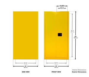 Sure-Grip® EX 55-gal.capacity 1 Vertical Drum Flammable  Safety Cabinet w/ Drum Support - Yellow