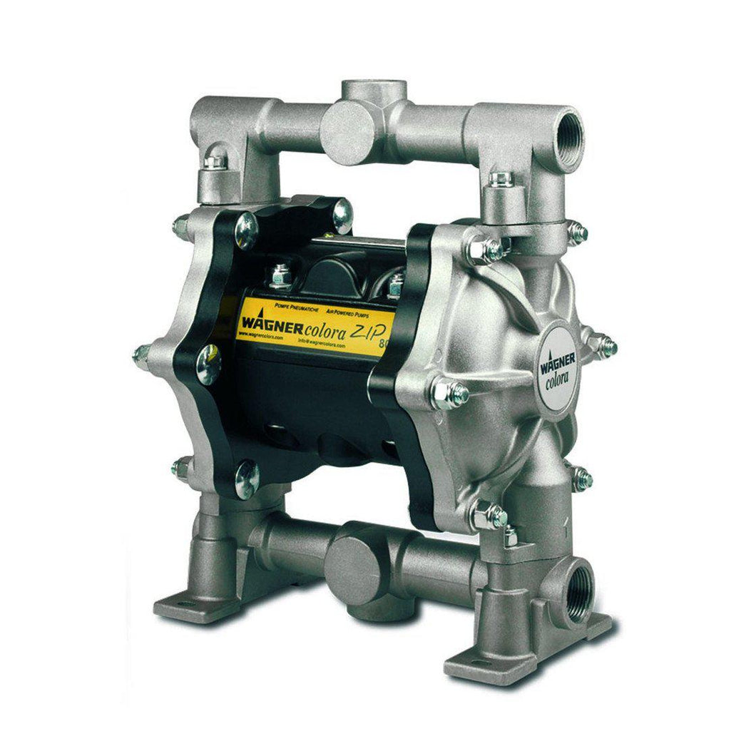 Wagner Liquid Zip80 Alumium Body - PTFE Diaphragm - Stainless Steel Valve Seat - Stainless Steel Valve Ball - Low Pressure Double Diaphragm Pump - Bare Aluminum Unit